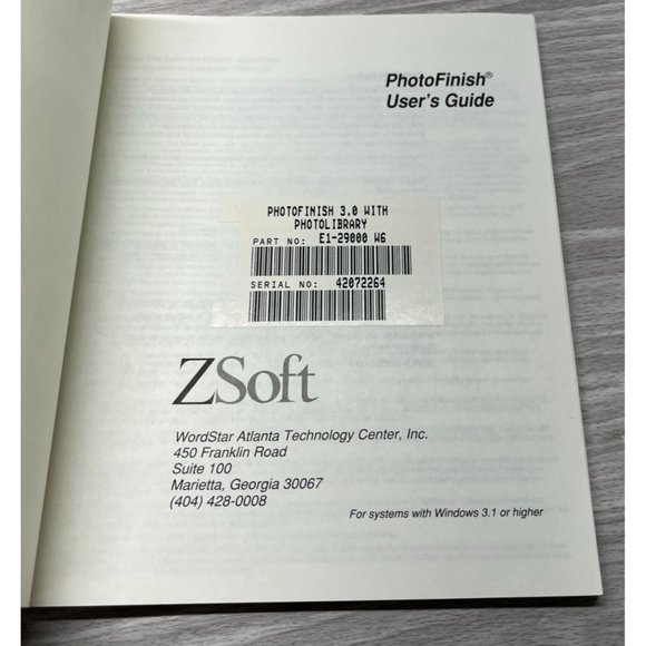 Photo Finish for Windows Users Guide PC Paintbrush Series ZSoft NO SOFTWARE - Picture 9 of 12